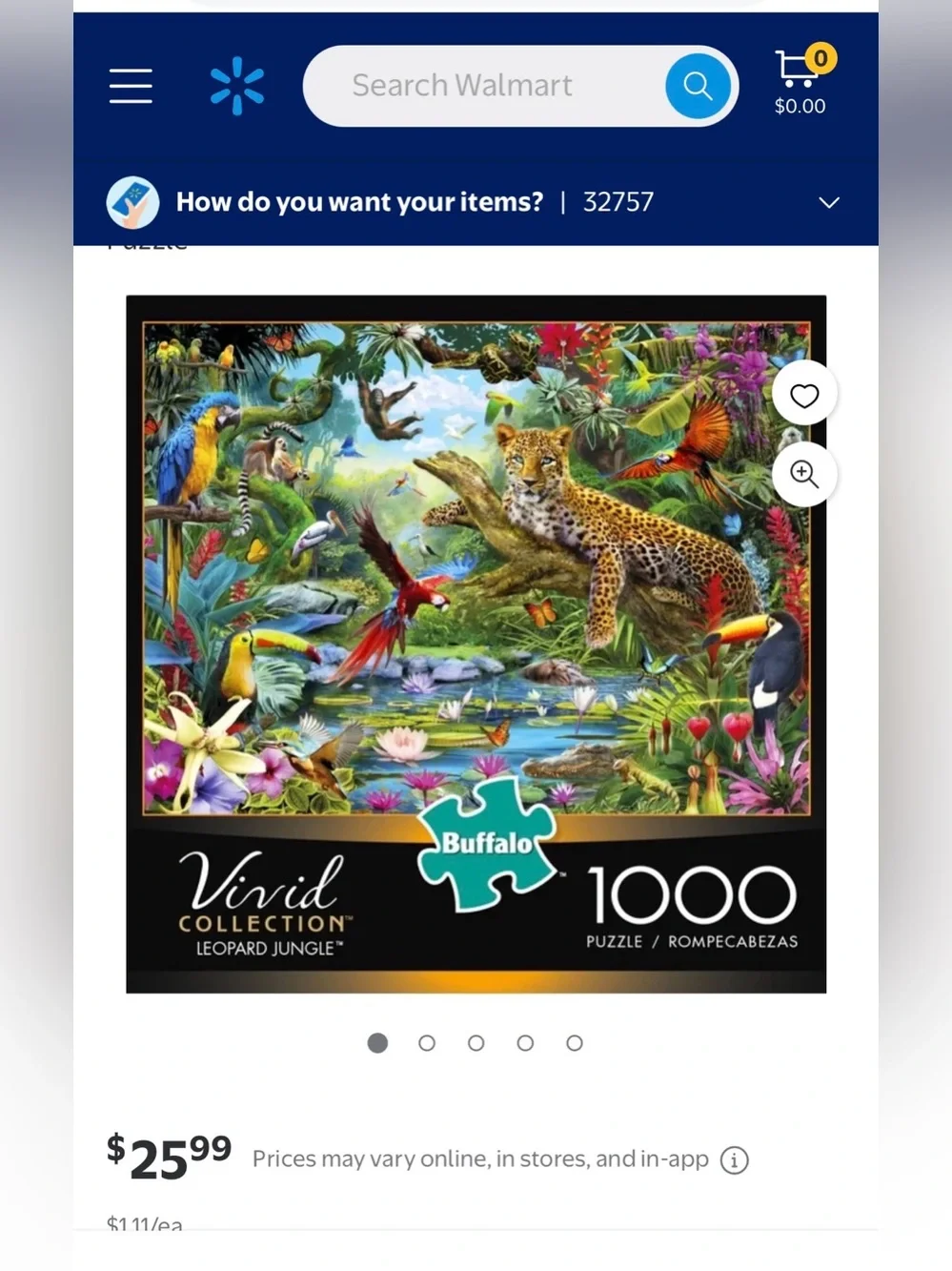 Buffalo Multicolor Leopard Jungle Puzzle